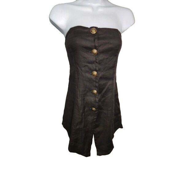 Free People Between Us Tube Top Black Sleeveless Strapless Womens Medium NWT - Picture 1 of 8